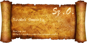 Szabó Ompoly névjegykártya