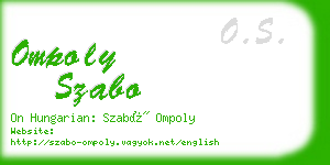 ompoly szabo business card
